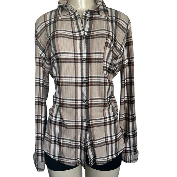 Plaid Button-Up Shirt - Picture 1 of 4